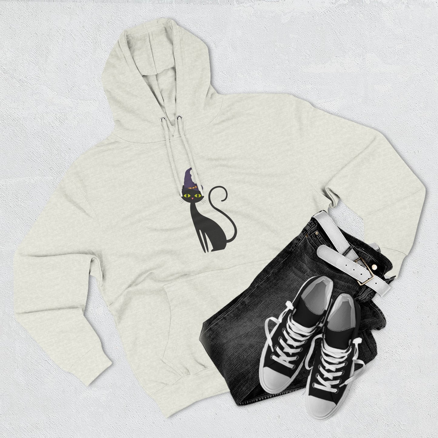Cozy Cat-Inspired Fleece Hoodie: Perfect for Cat Lovers, Halloween, Casual Wear, Gift for Friends, Cozy Winter Layer