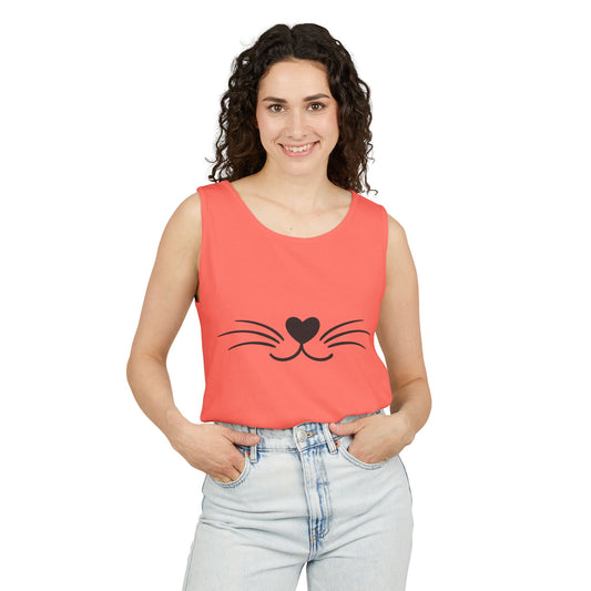 Cat-Inspired Unisex Tank Top - Cute Animal Graphic Sleeveless Shirt for Pet Lovers, Summer Gift, Casual Wear, Beach Outing, Heart [...]