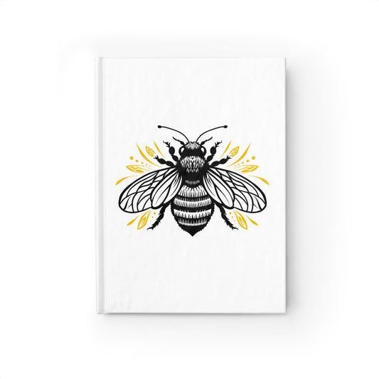 Journal - Bee Dried Flowers Ruled Line Notebook