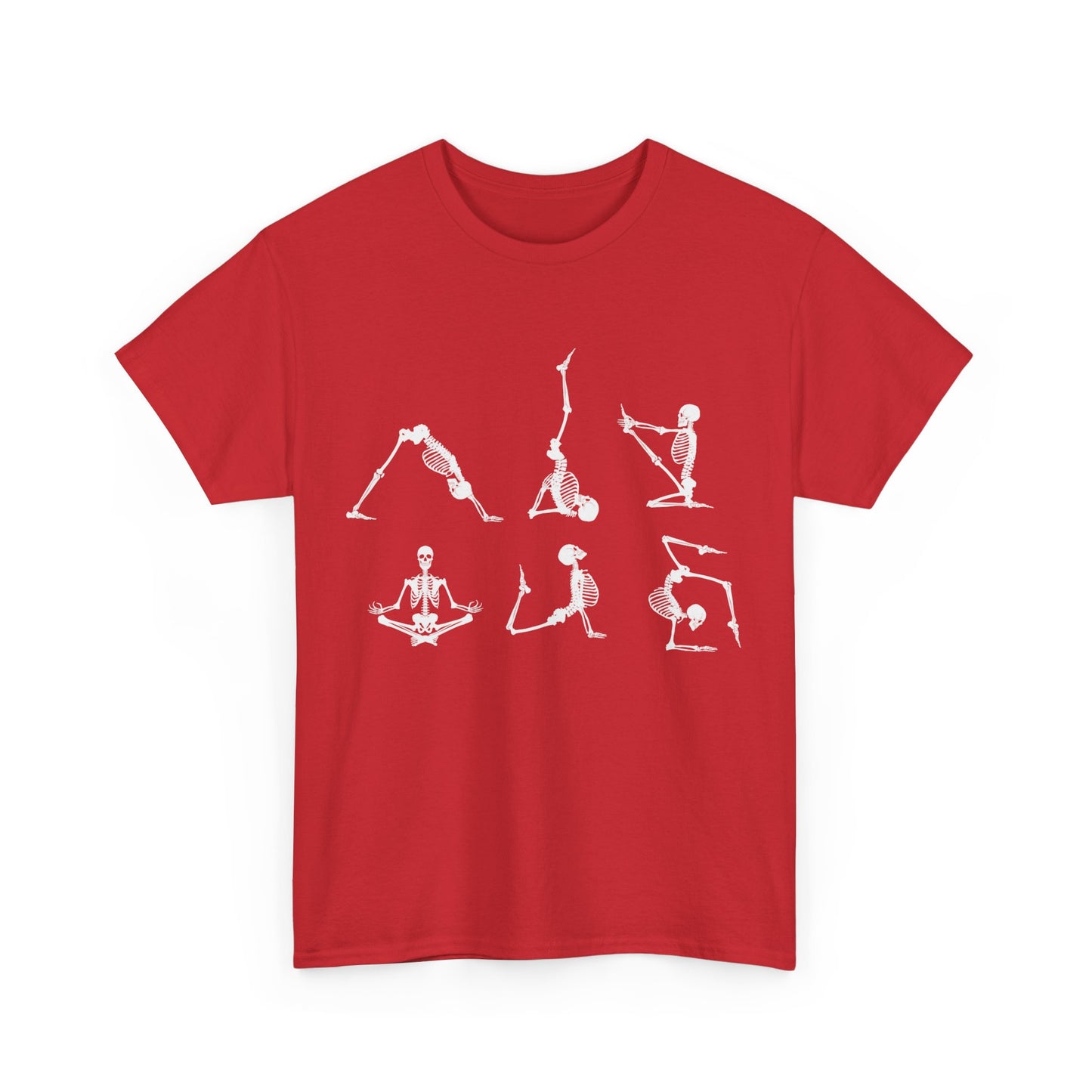Skeleton, Yoga, Halloween, Unisex Heavy Cotton Tee