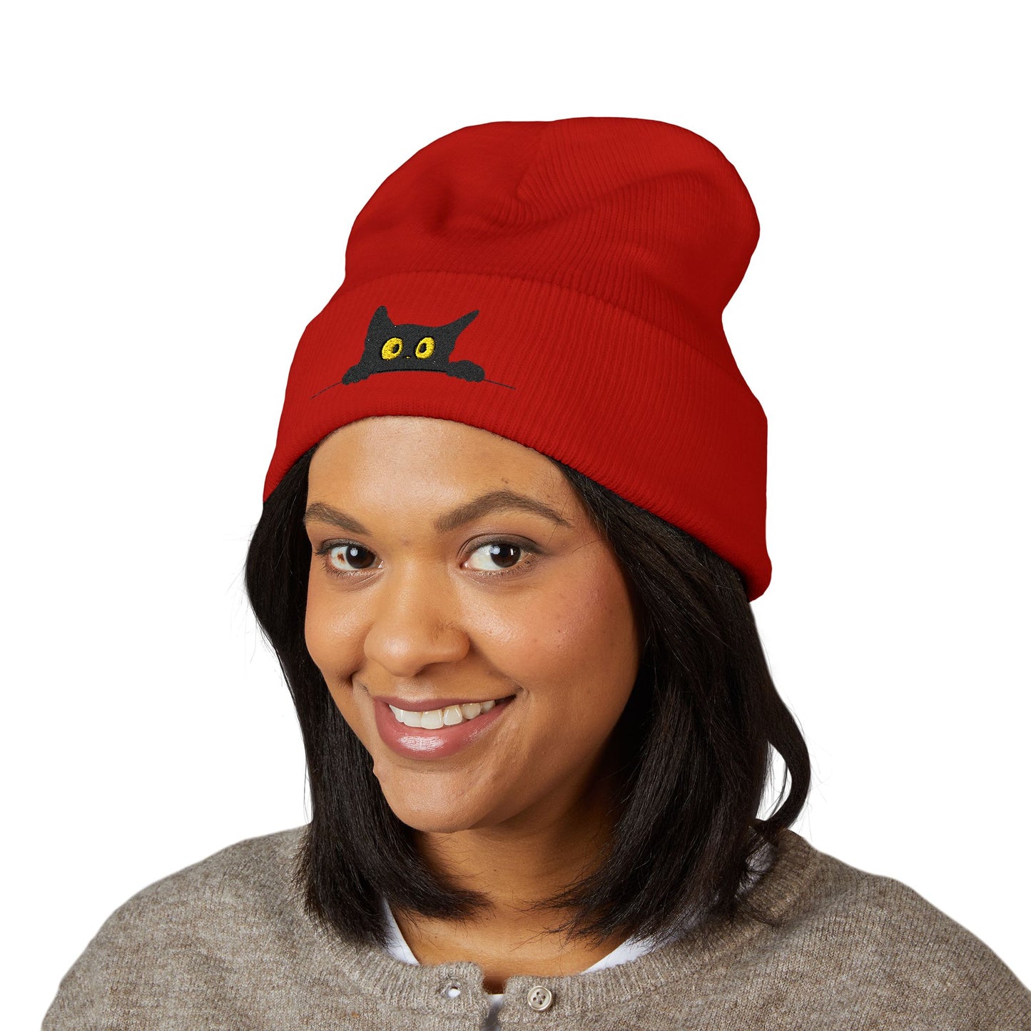 Cozy Cat Embroidered Beanie | Classic Cuffed Hat for Cat Lovers, Cute Winter Wear, Gift for Pet Owners, Halloween Accessory, Trendy [...]