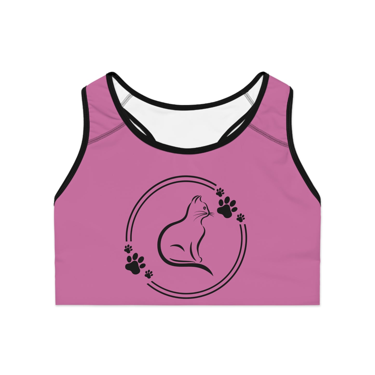 Cute Cat Print Sports Bra, Animal Lover Activewear, Workout Top, Gym Essentials, Gift for Pet Owners, Exercise Gear