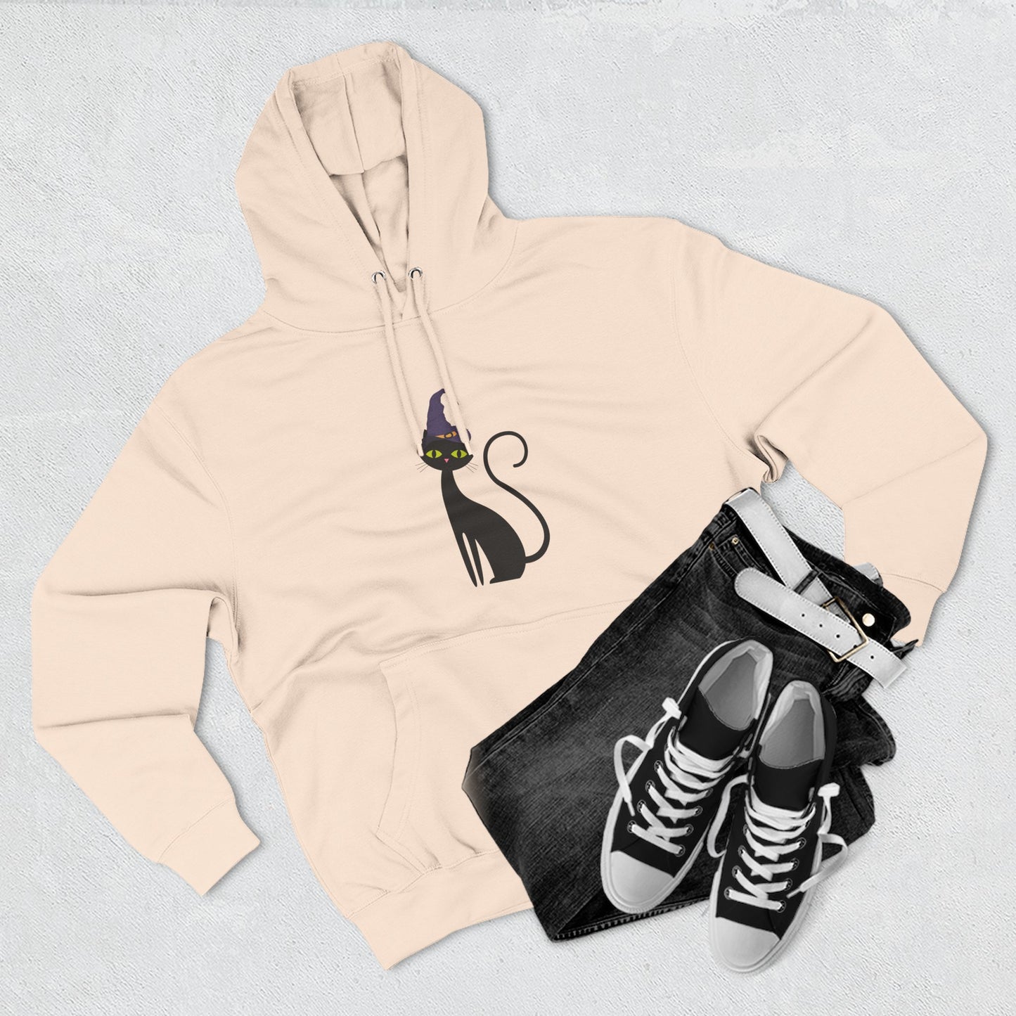 Cozy Cat-Inspired Fleece Hoodie: Perfect for Cat Lovers, Halloween, Casual Wear, Gift for Friends, Cozy Winter Layer