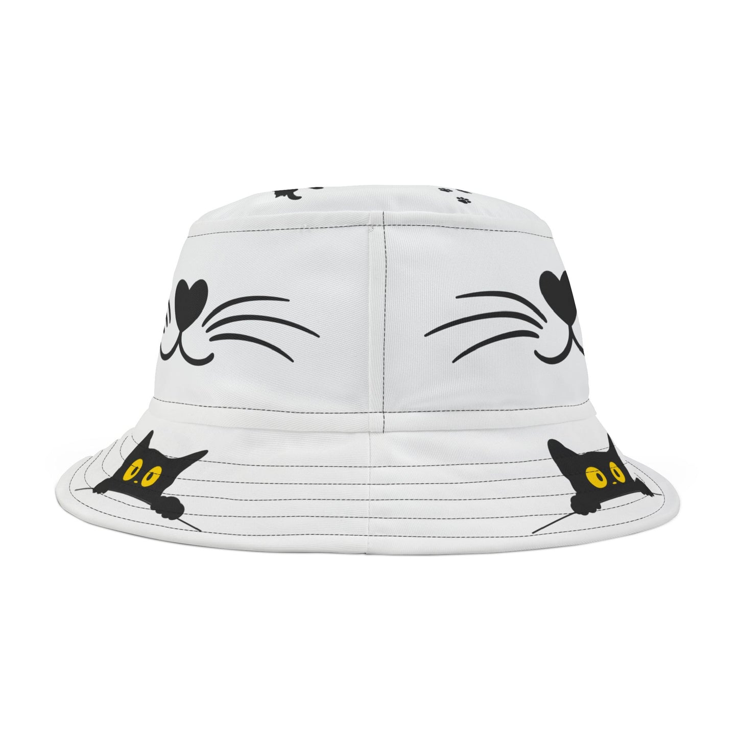 Cute Cat Bucket Hat - AOP Design, Animal Lover's Gift, Summer Fashion, Beach Accessory, Pet Owner Style