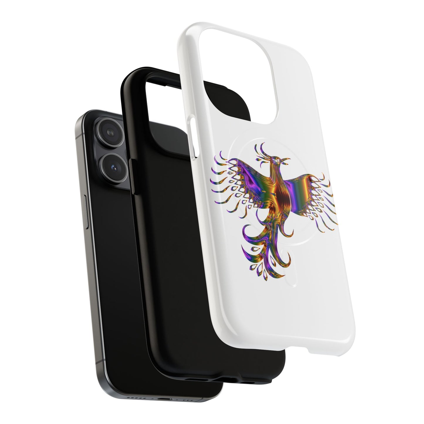 Vibrant Phoenix Magnetic Phone Case, Tough Phone Cover, Unique Smartphone Accessory, Gift for Tech Lovers, Holiday Essentials