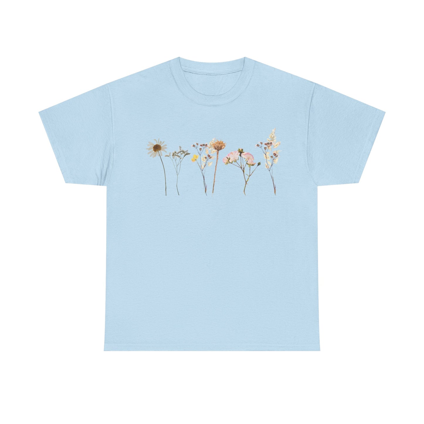 Flowery T-Shirt, Pretty,  Heavy Cotton Tee