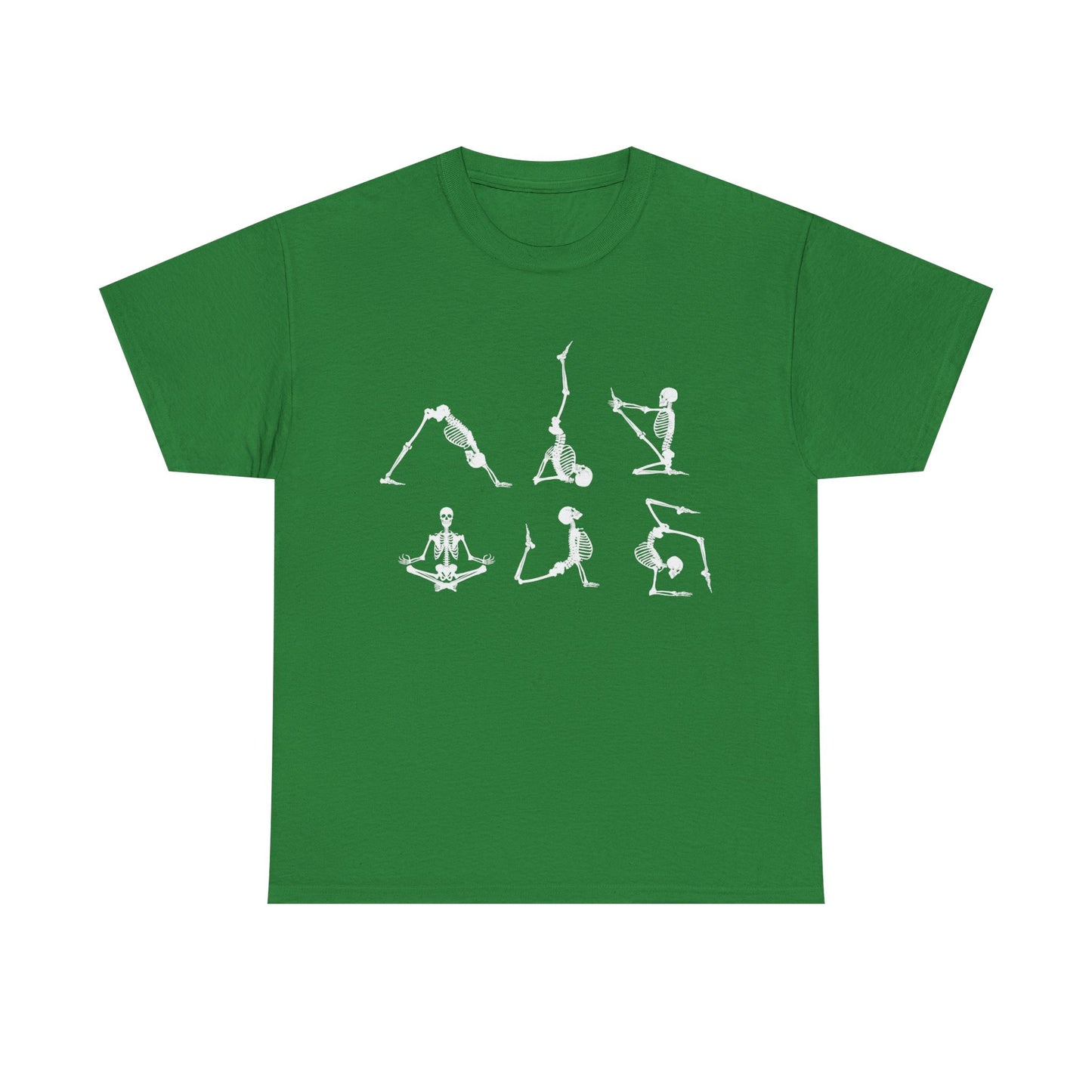 Skeleton, Yoga, Halloween, Unisex Heavy Cotton Tee