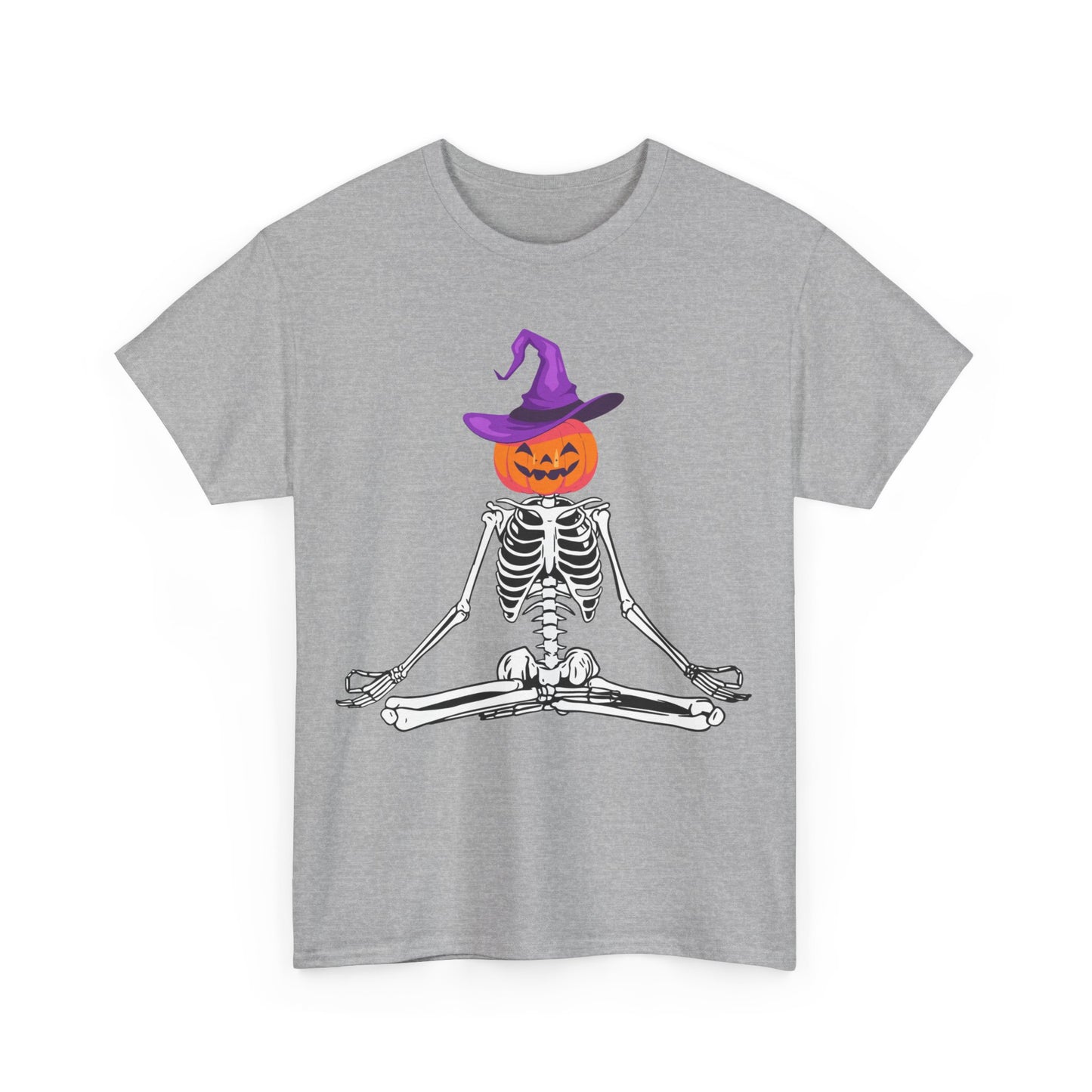 Namaste Skeleton Halloween, Unisex Heavy Cotton Tee