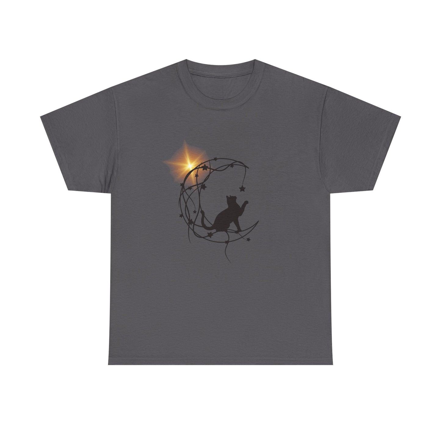 Cat playing t-shirt, Halloween star, Unisex Heavy Cotton Tee