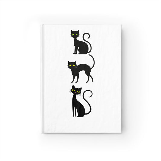 Cute Black Cat Journal - Ruled Line, Cat Lover Gift, Diary, Note Book, Writing Journal, Halloween Decor, Pet Journal