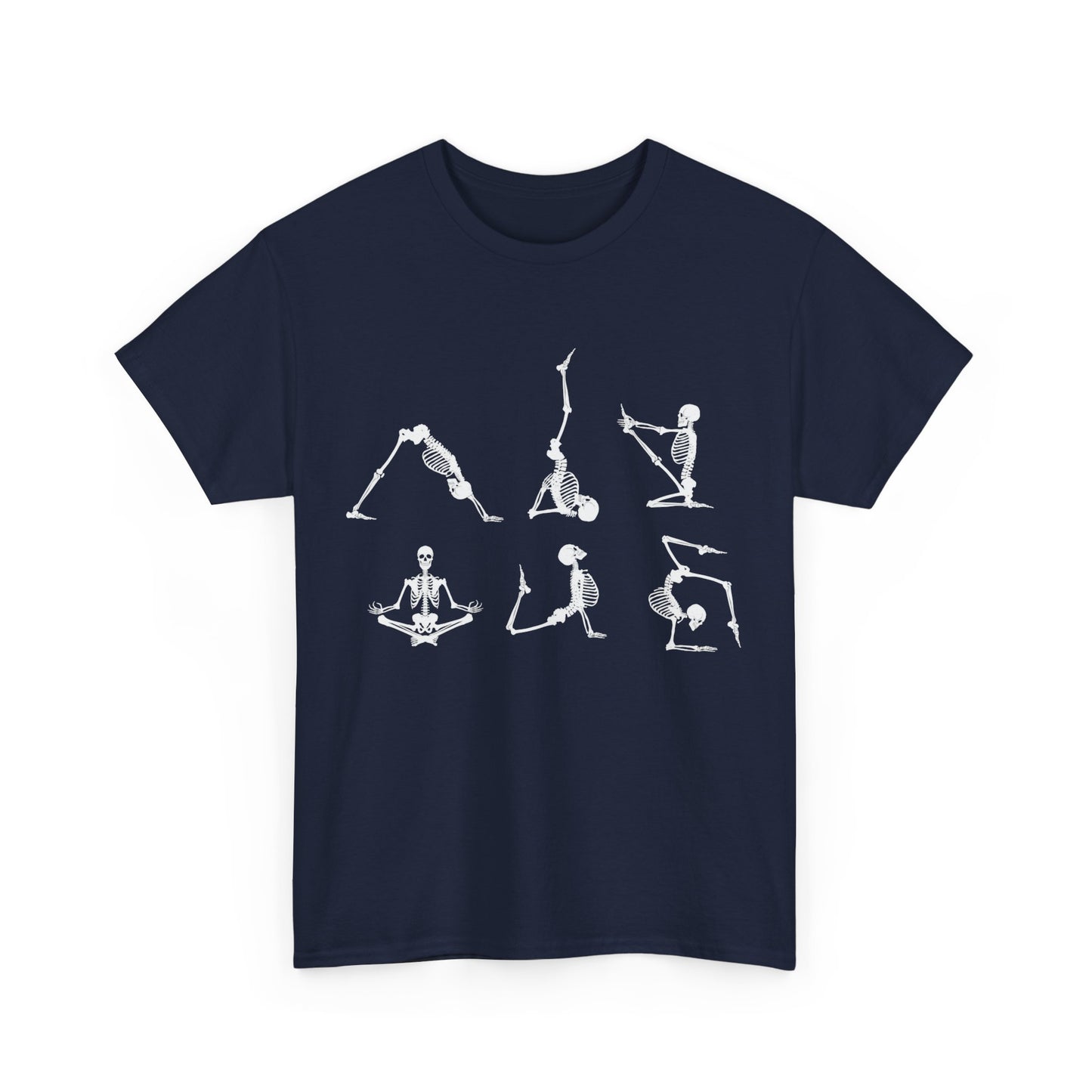 Skeleton, Yoga, Halloween, Unisex Heavy Cotton Tee