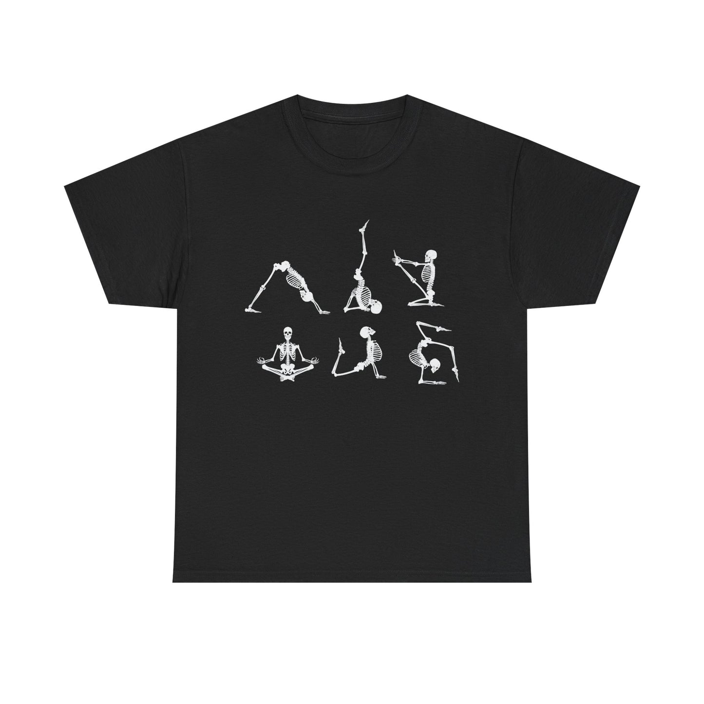 Skeleton, Yoga, Halloween, Unisex Heavy Cotton Tee