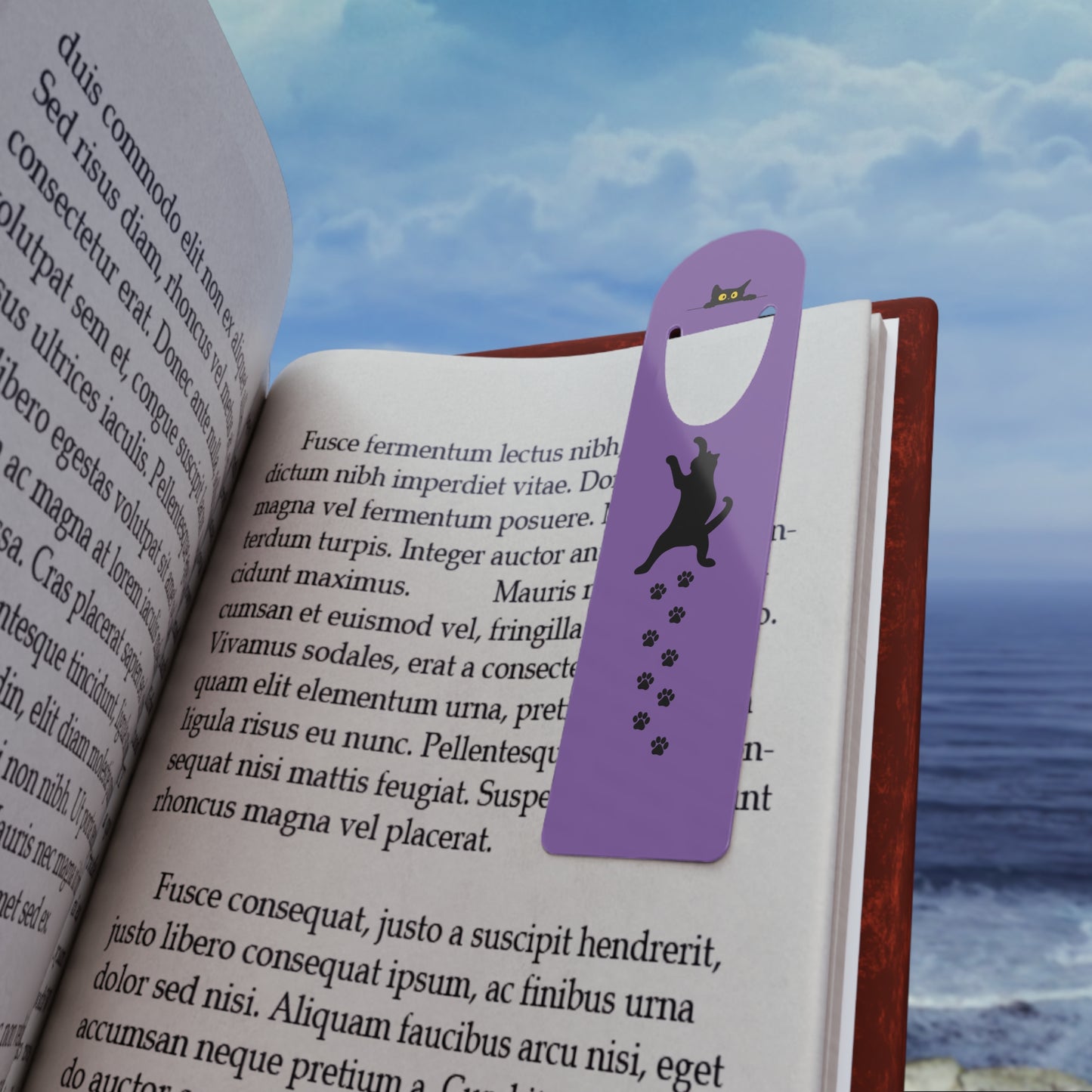 Cat Lover Bookmark - Purple Cat Design, Reading Gift, Book Accessory, Cozy Home Decor, Animal Lover Gift