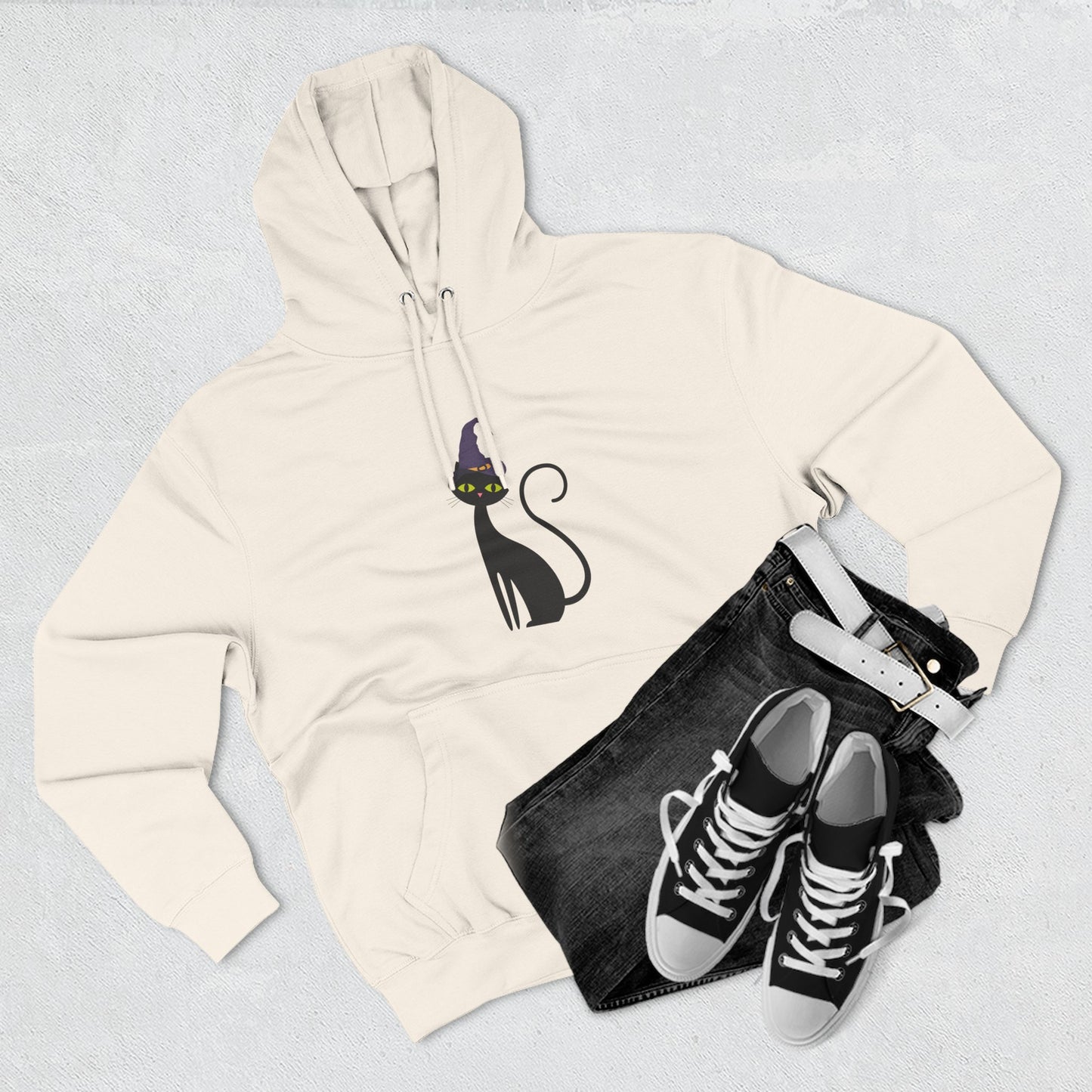 Cozy Cat-Inspired Fleece Hoodie: Perfect for Cat Lovers, Halloween, Casual Wear, Gift for Friends, Cozy Winter Layer