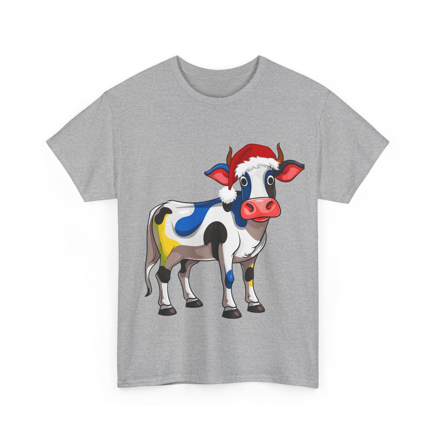 FUN Whimsical Painted Cow T-shirt, Unisex Cotton Tee