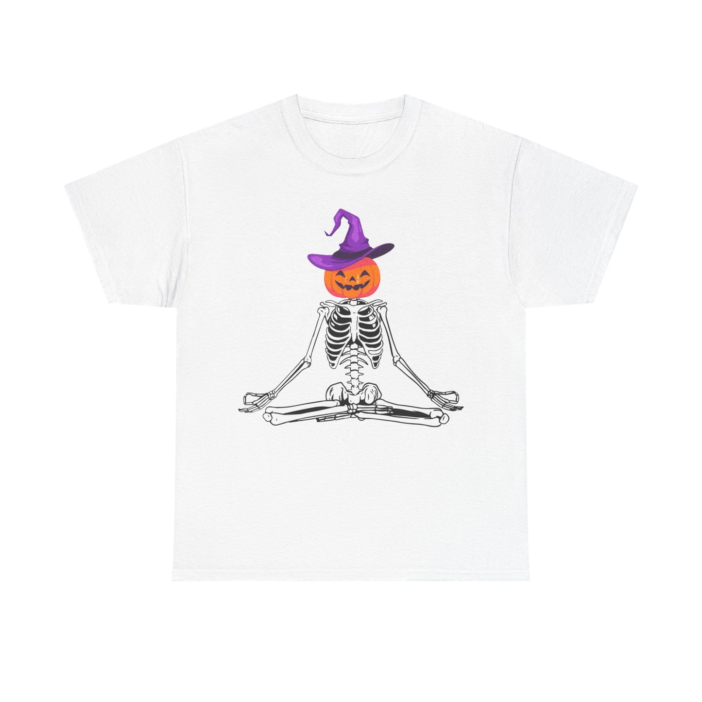 Namaste Skeleton Halloween, Unisex Heavy Cotton Tee
