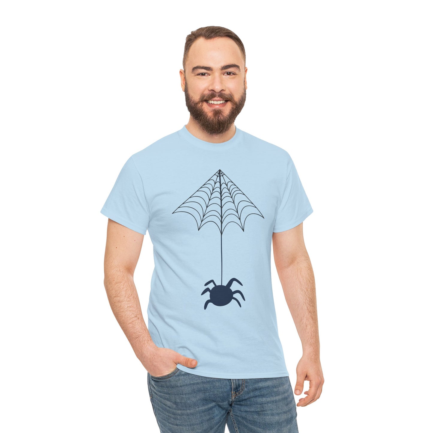 Spider Halloween Unisex Tee - Fall Heavy Cotton Tee with Clean Lines Design