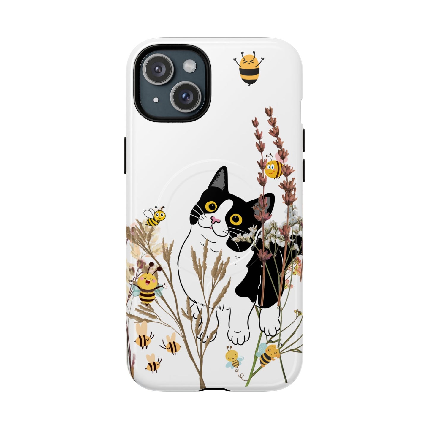 Cat Themed Tough Magnetic Phone Case, Cute Animal Design, Durable Protection, Gift for Cat Lovers, Fun Home Decor, Nature Inspired