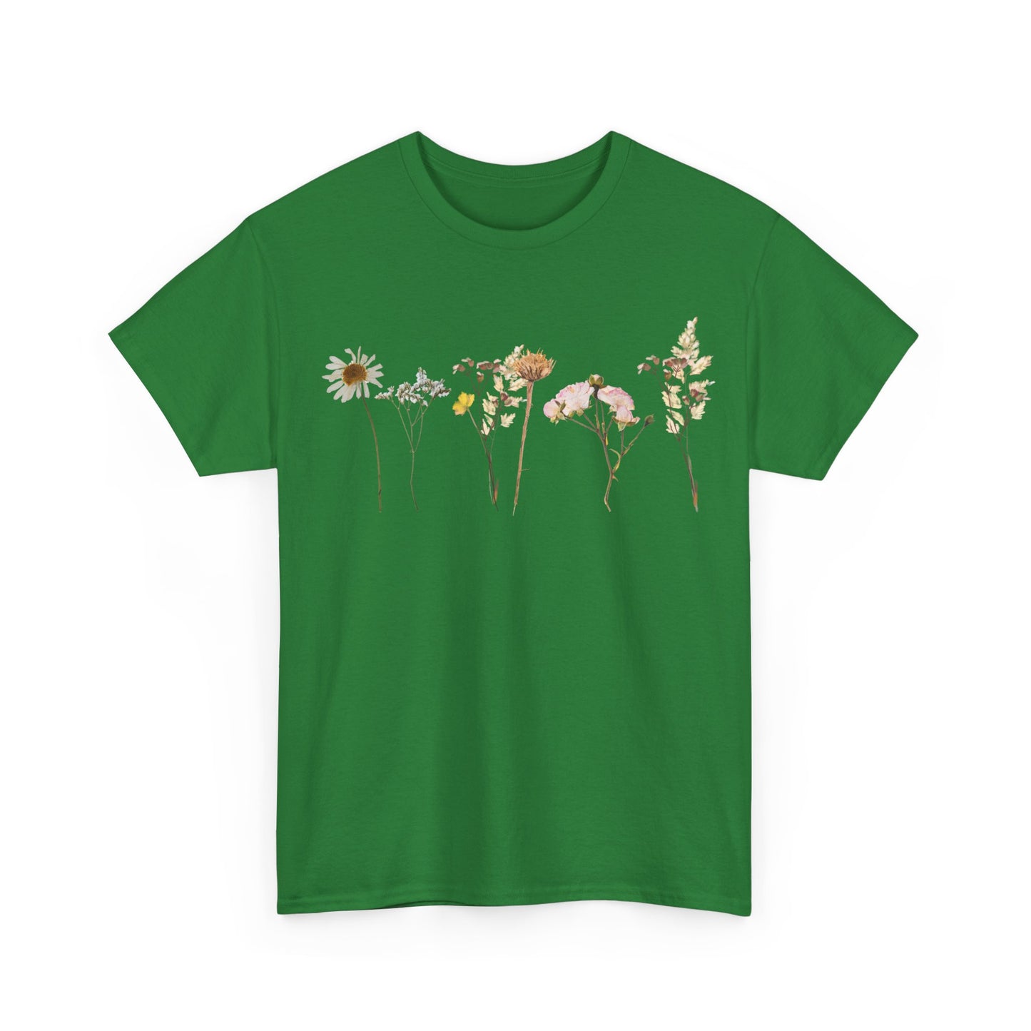Flowery T-Shirt, Pretty,  Heavy Cotton Tee