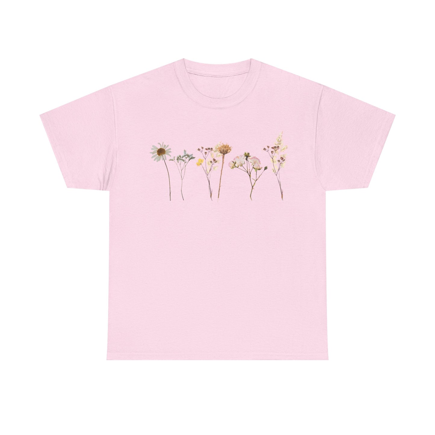 Flowery T-Shirt, Pretty,  Heavy Cotton Tee