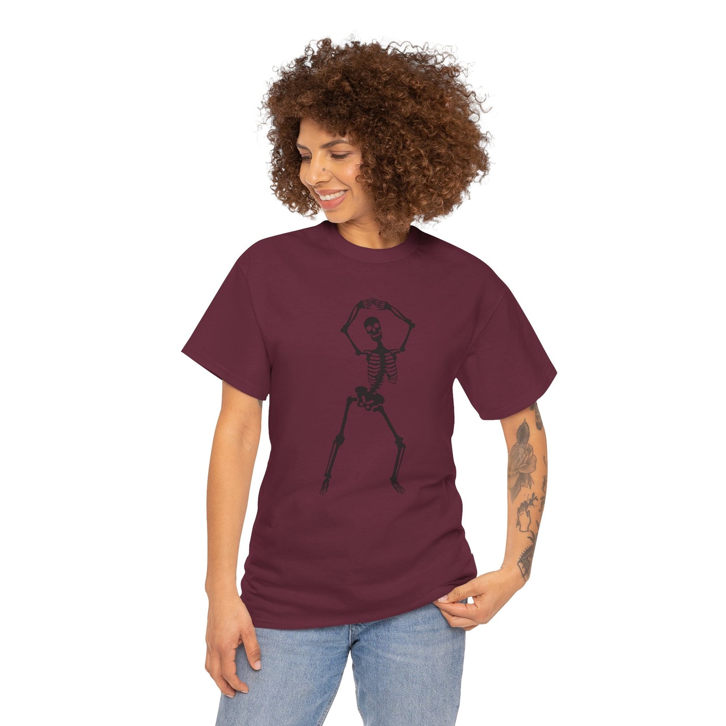 Halloween Skeleton Dancing - Heavy Cotton Tee