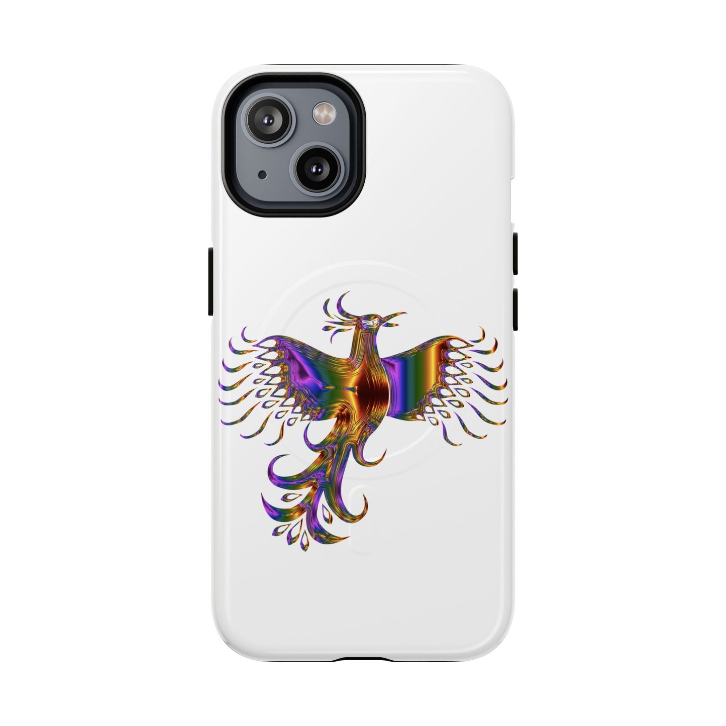 Vibrant Phoenix Magnetic Phone Case, Tough Phone Cover, Unique Smartphone Accessory, Gift for Tech Lovers, Holiday Essentials
