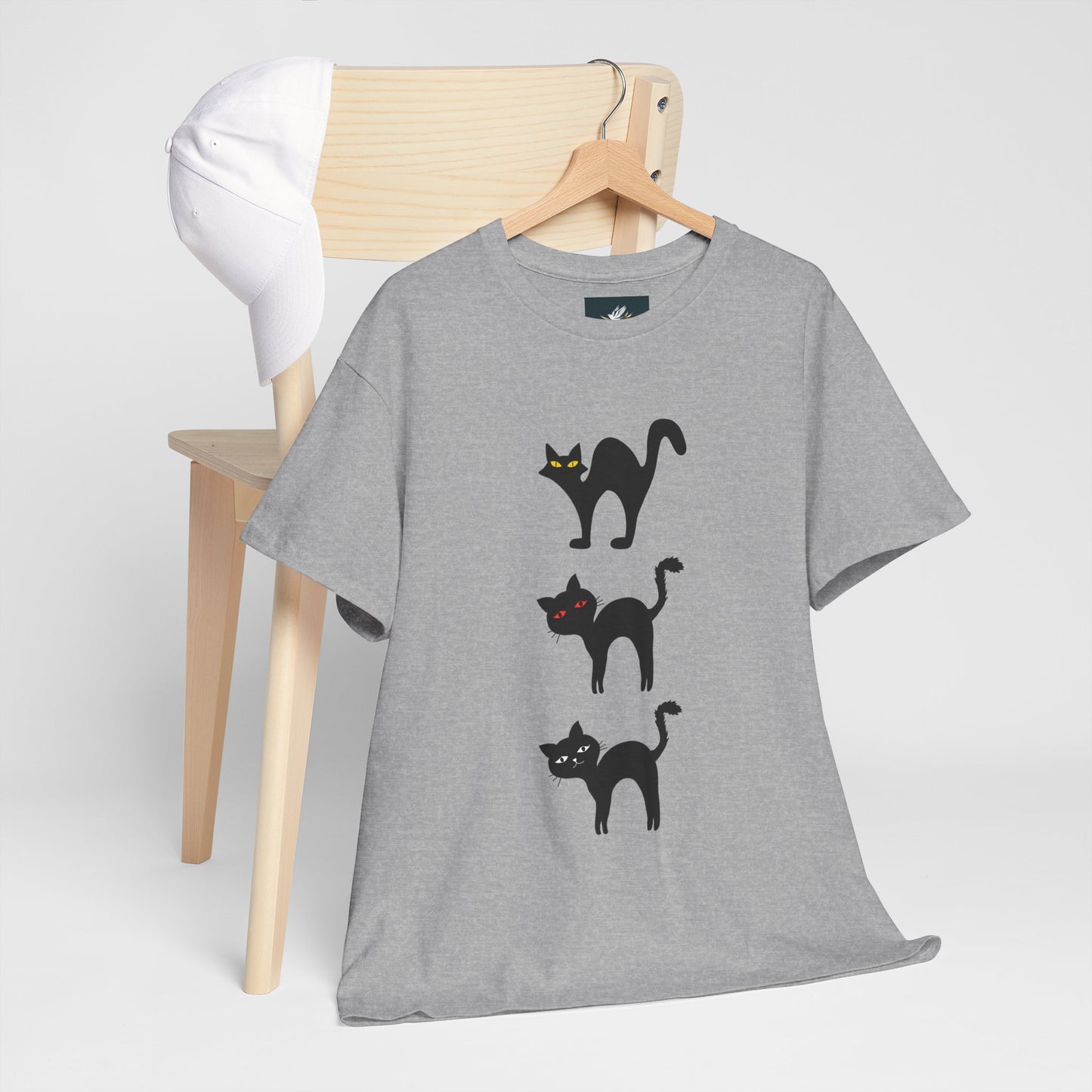 Halloween Cats Tee with Glowing Eyes