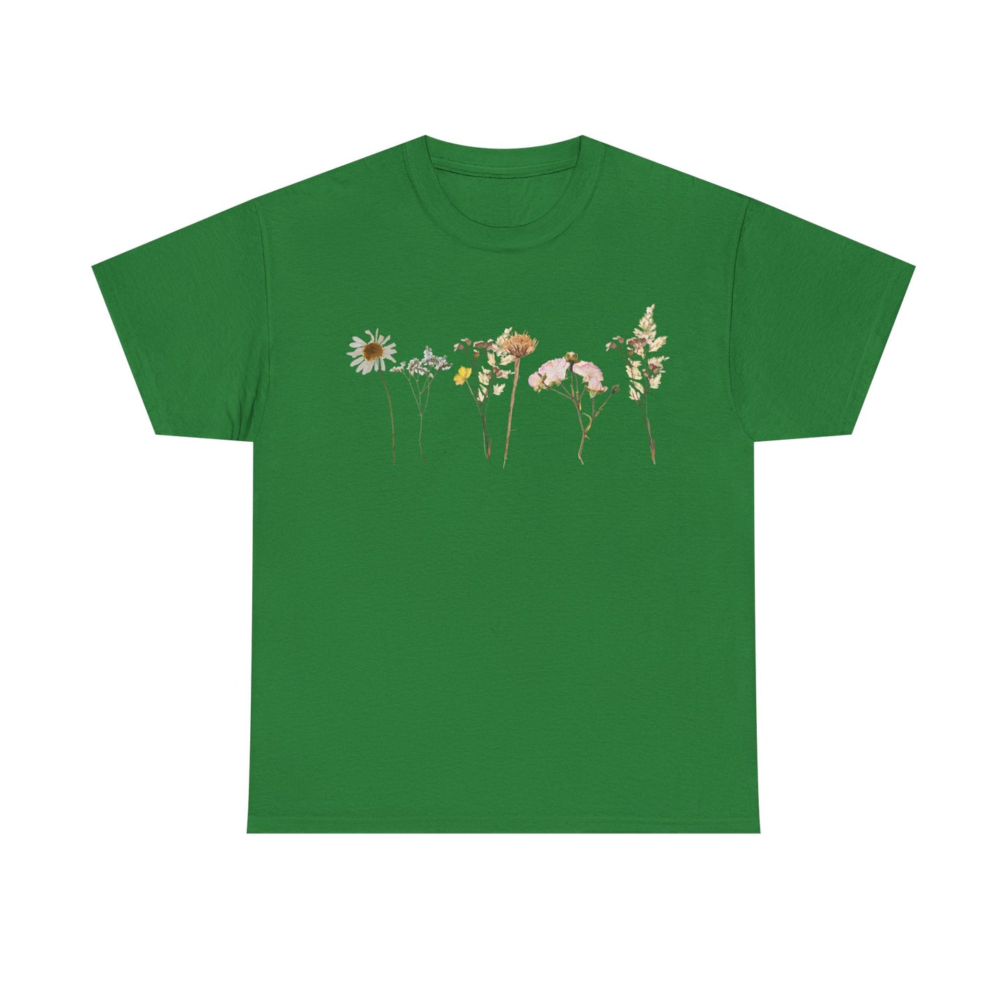 Flowery T-Shirt, Pretty,  Heavy Cotton Tee