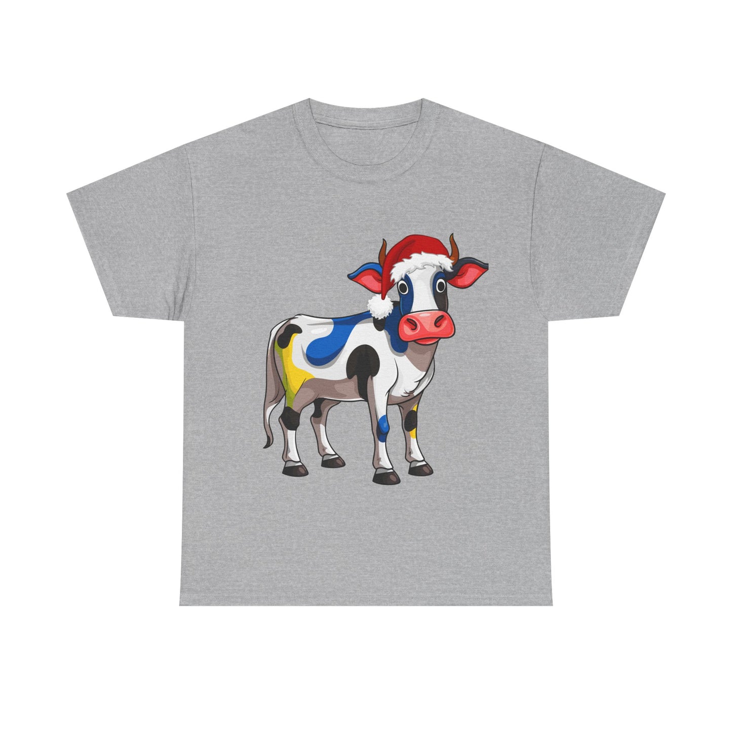 FUN Whimsical Painted Cow T-shirt, Unisex Cotton Tee