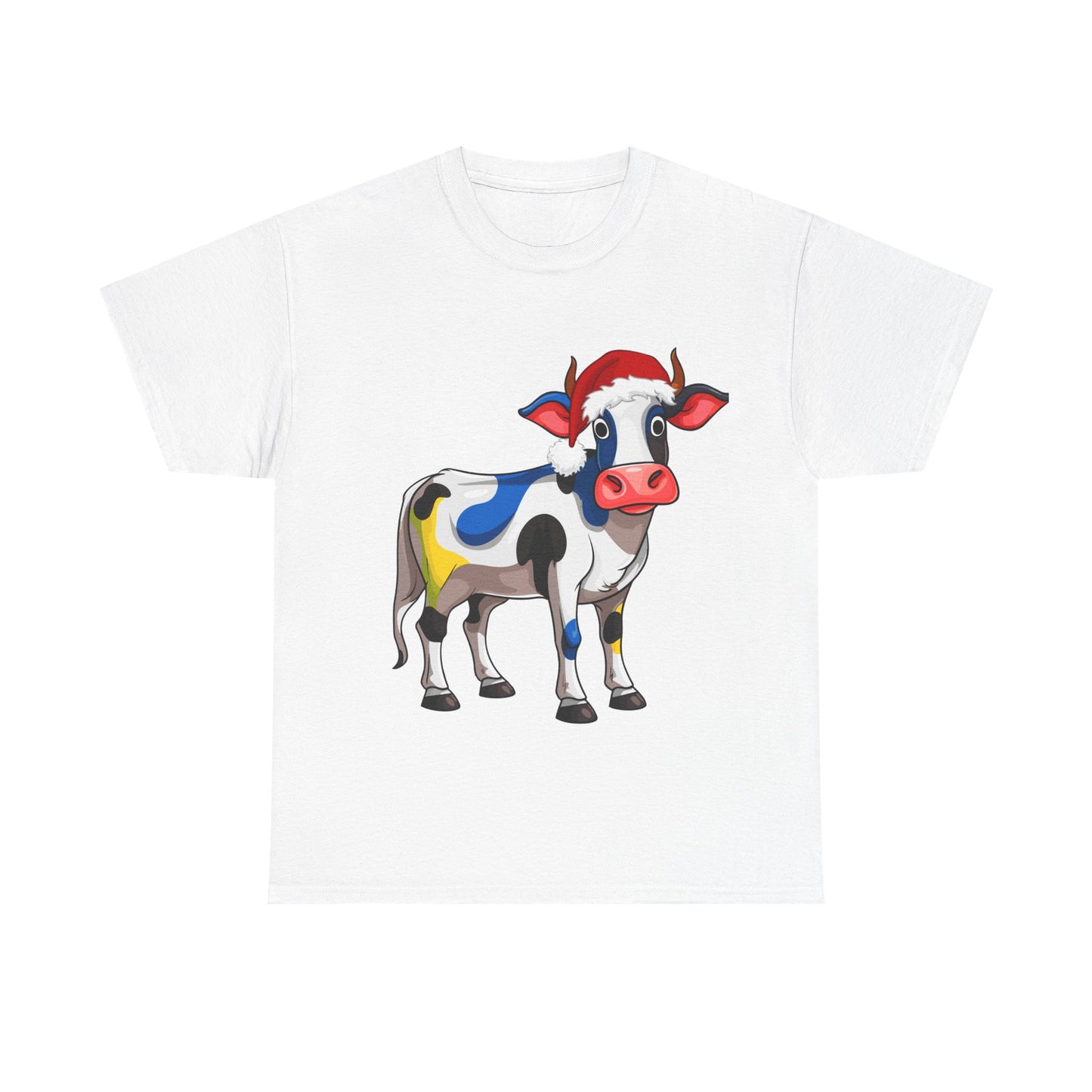 FUN Whimsical Painted Cow T-shirt, Unisex Cotton Tee