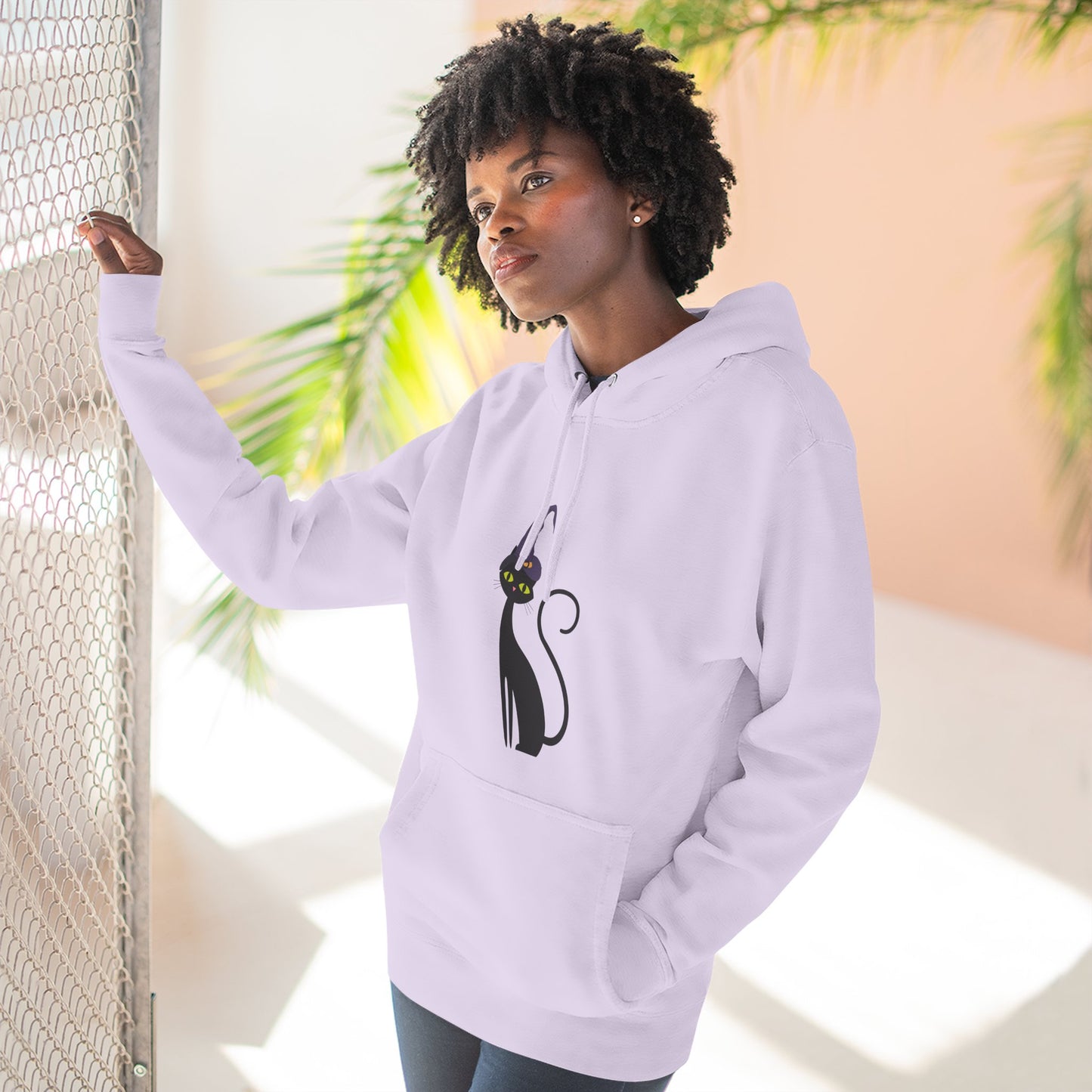 Cozy Cat-Inspired Fleece Hoodie: Perfect for Cat Lovers, Halloween, Casual Wear, Gift for Friends, Cozy Winter Layer