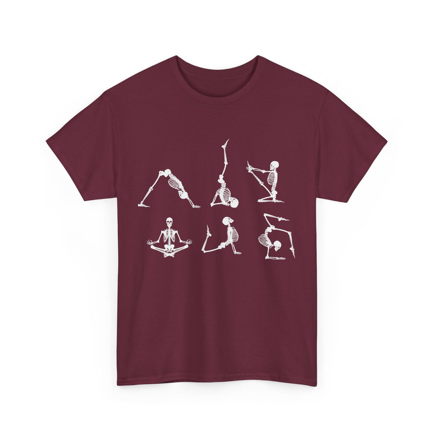 Skeleton, Yoga, Halloween, Unisex Heavy Cotton Tee