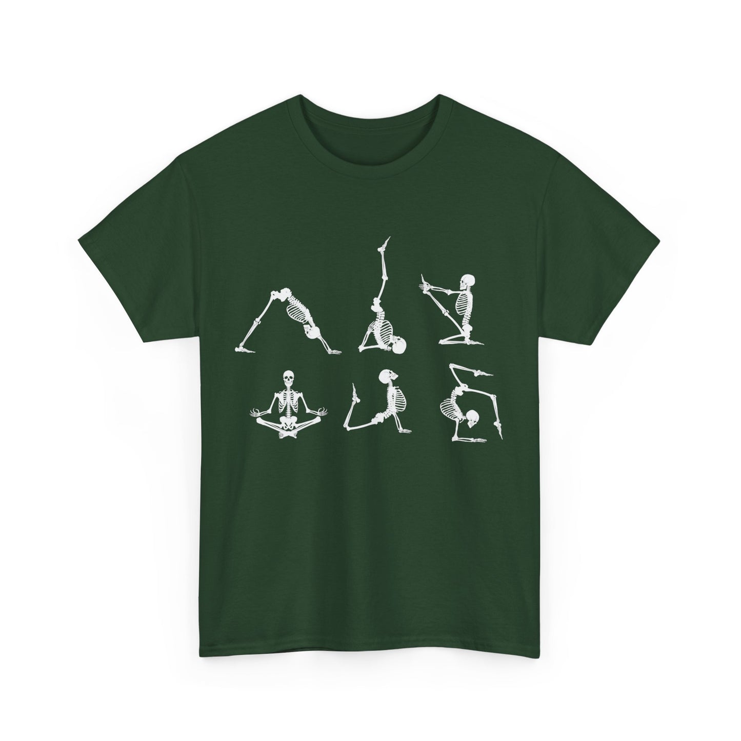 Skeleton, Yoga, Halloween, Unisex Heavy Cotton Tee