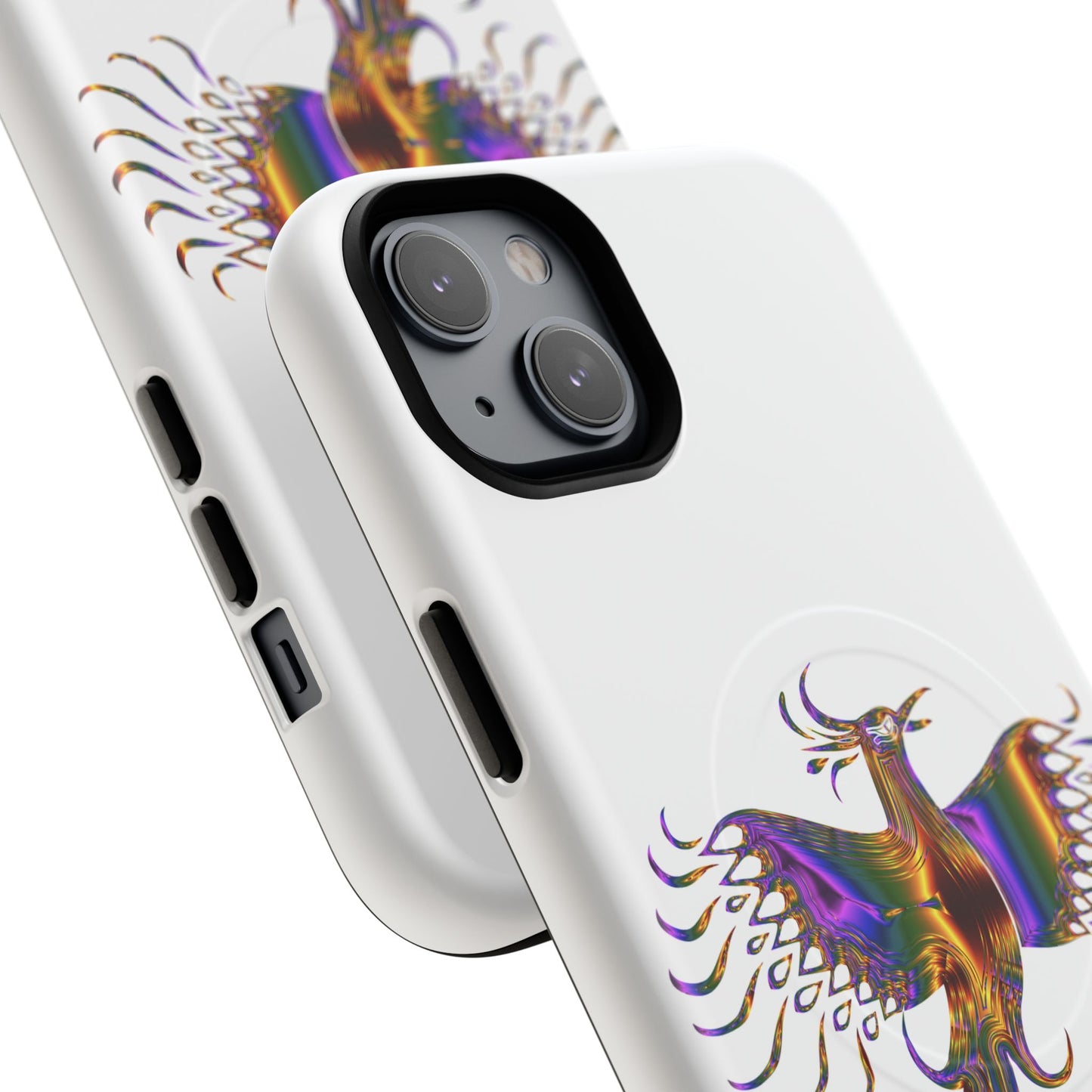 Vibrant Phoenix Magnetic Phone Case, Tough Phone Cover, Unique Smartphone Accessory, Gift for Tech Lovers, Holiday Essentials
