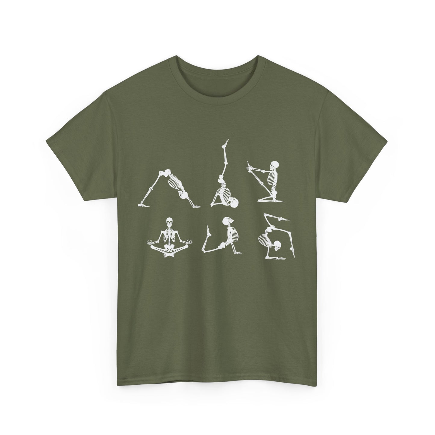 Skeleton, Yoga, Halloween, Unisex Heavy Cotton Tee