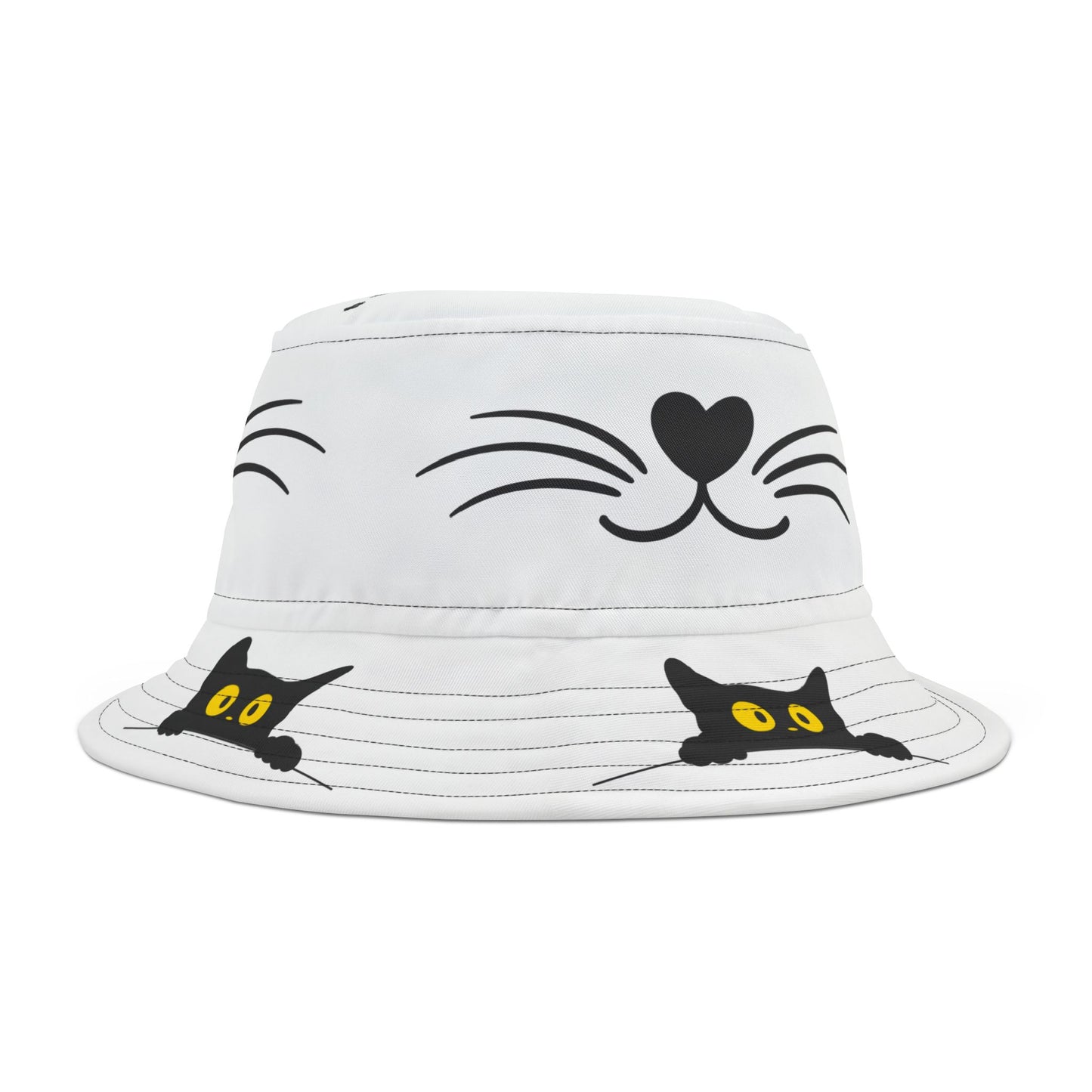 Cute Cat Bucket Hat - AOP Design, Animal Lover's Gift, Summer Fashion, Beach Accessory, Pet Owner Style