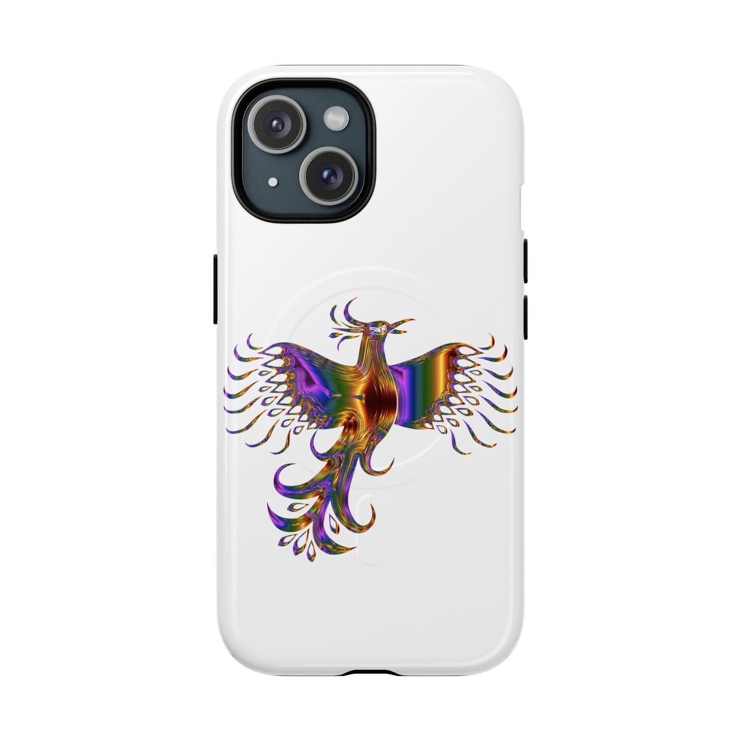 Vibrant Phoenix Magnetic Phone Case, Tough Phone Cover, Unique Smartphone Accessory, Gift for Tech Lovers, Holiday Essentials