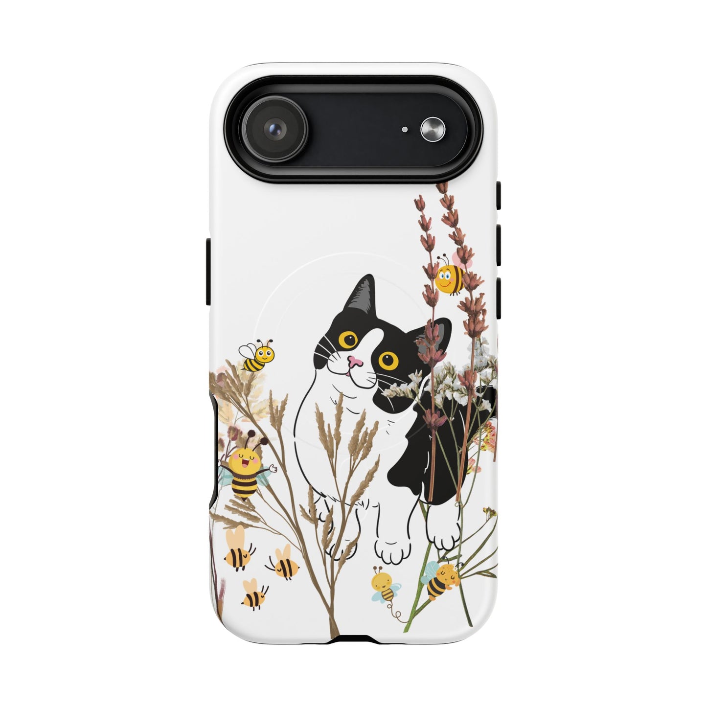 Cat Themed Tough Magnetic Phone Case, Cute Animal Design, Durable Protection, Gift for Cat Lovers, Fun Home Decor, Nature Inspired