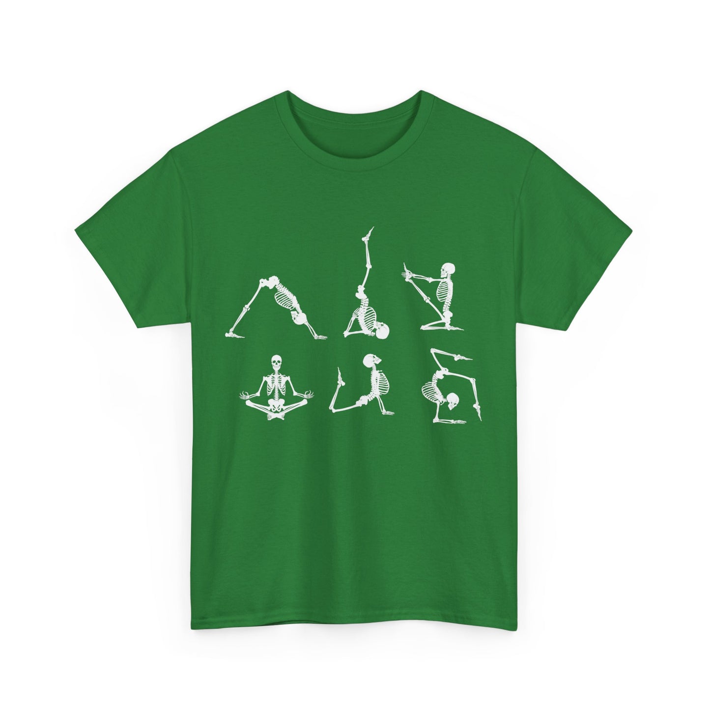 Skeleton, Yoga, Halloween, Unisex Heavy Cotton Tee