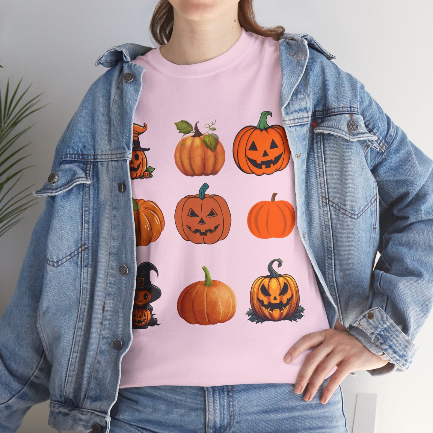 Tic Tac Toe Halloween Pumpkin T-Shirt, Unisex Cotton Tee