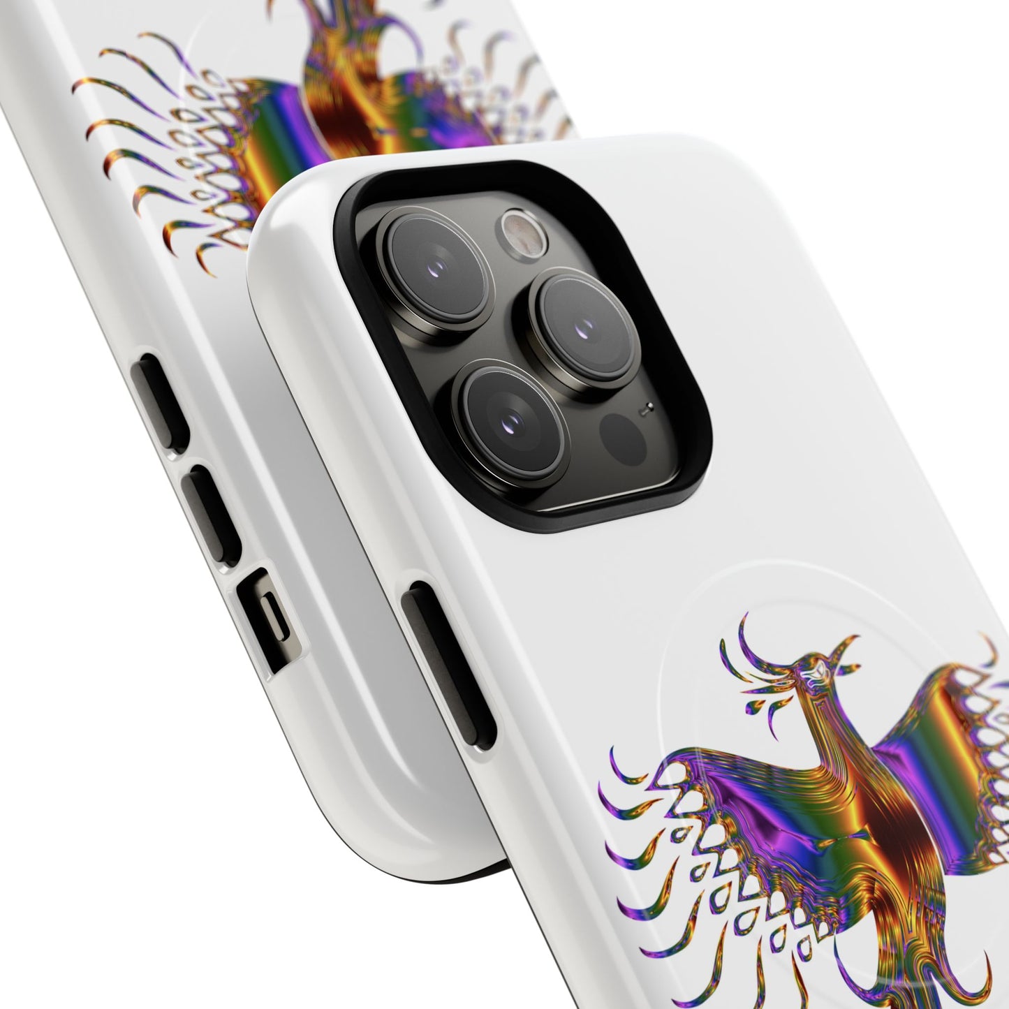 Vibrant Phoenix Magnetic Phone Case, Tough Phone Cover, Unique Smartphone Accessory, Gift for Tech Lovers, Holiday Essentials