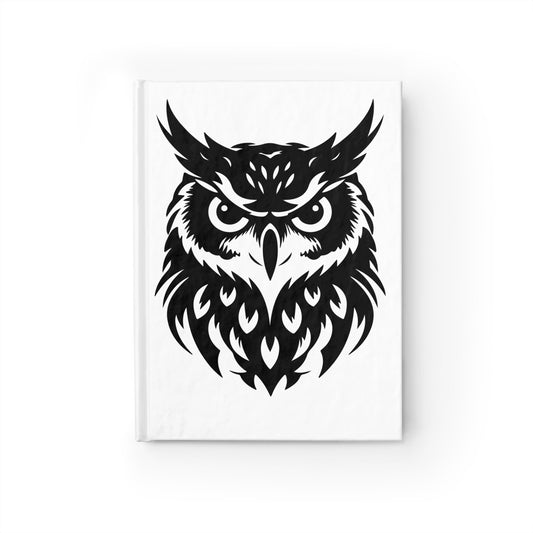 Owl-Themed Journal, Nature Lover's Notebook, Black and White Writing Pad, Wildlife Sketchbook, Gifts for Writers and Artists