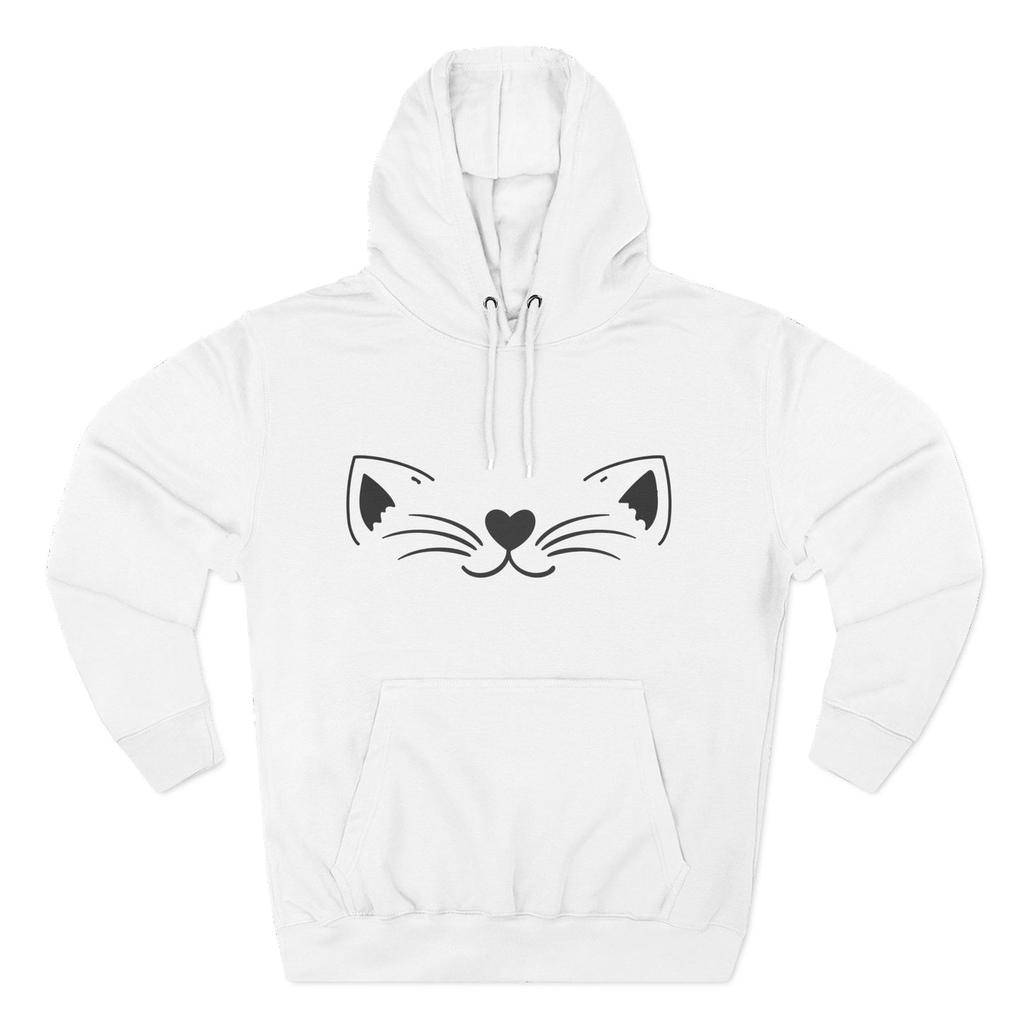 Cute Cat Fleece Hoodie - Cozy Cat Lover Apparel, Perfect for Gifts, Winter Wear, Cat Mom, Pet Lover,