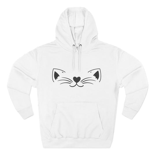 Cute Cat Fleece Hoodie - Cozy Cat Lover Apparel, Perfect for Gifts, Winter Wear, Cat Mom, Pet Lover,