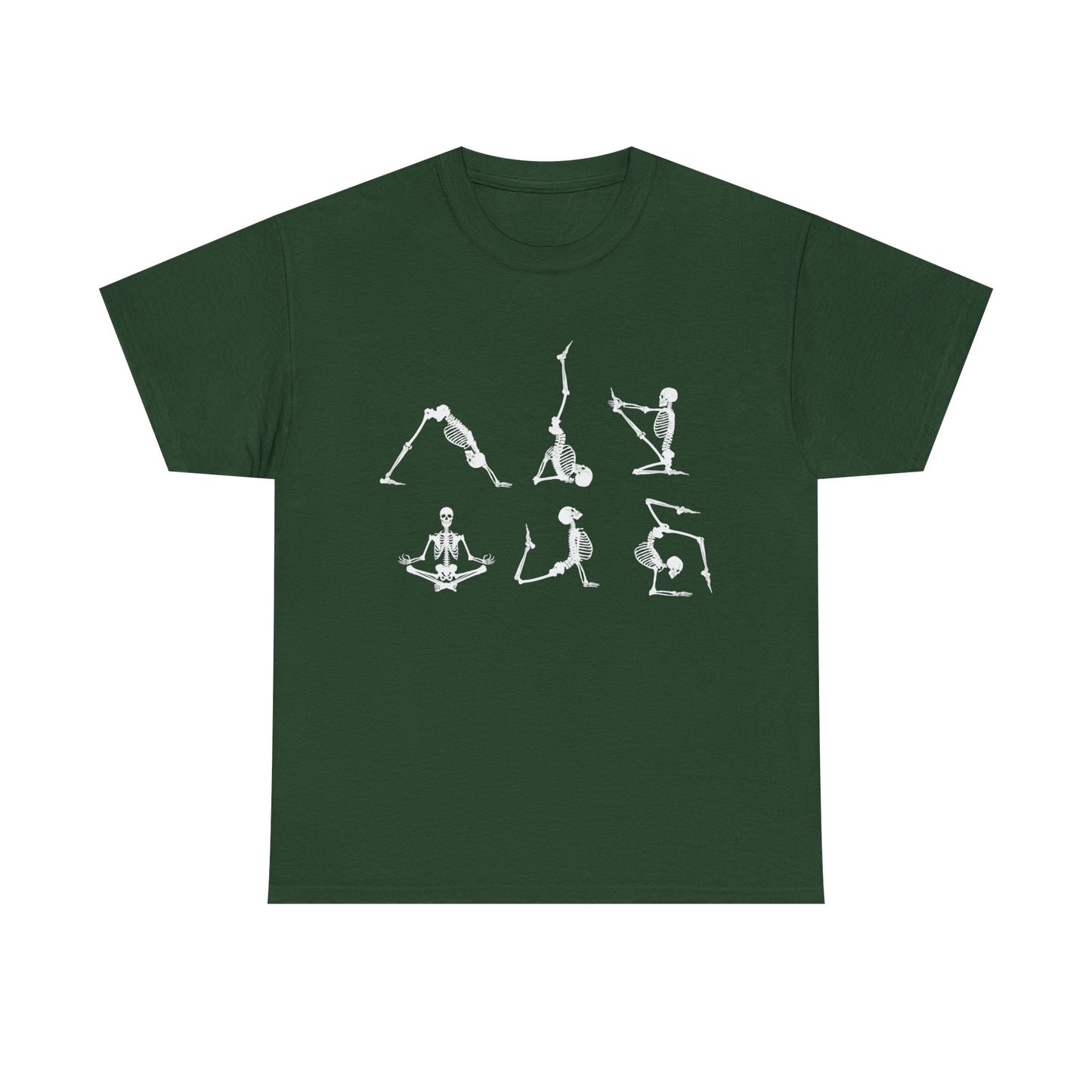 Skeleton, Yoga, Halloween, Unisex Heavy Cotton Tee