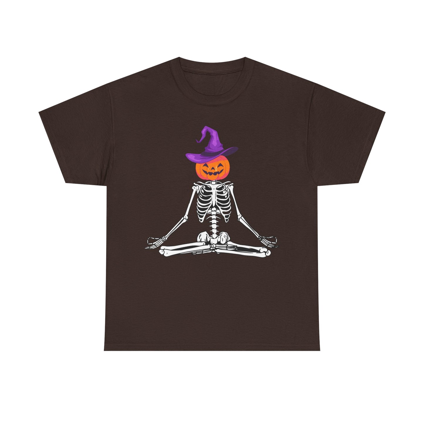 Namaste Skeleton Halloween, Unisex Heavy Cotton Tee