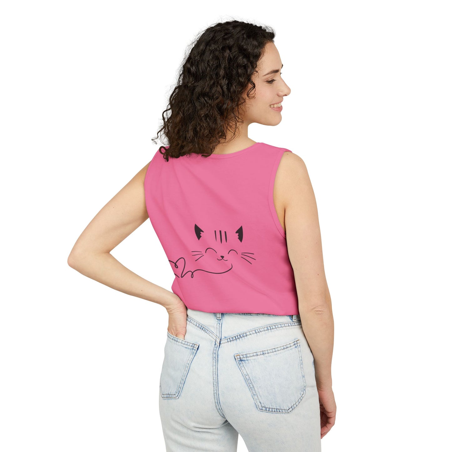 Cute Cat Face Tank Top, Summer Top, Gift for Cat Lovers, Animal Lover Apparel, Cute T-Shirt Alternative, Fun Casual Wear