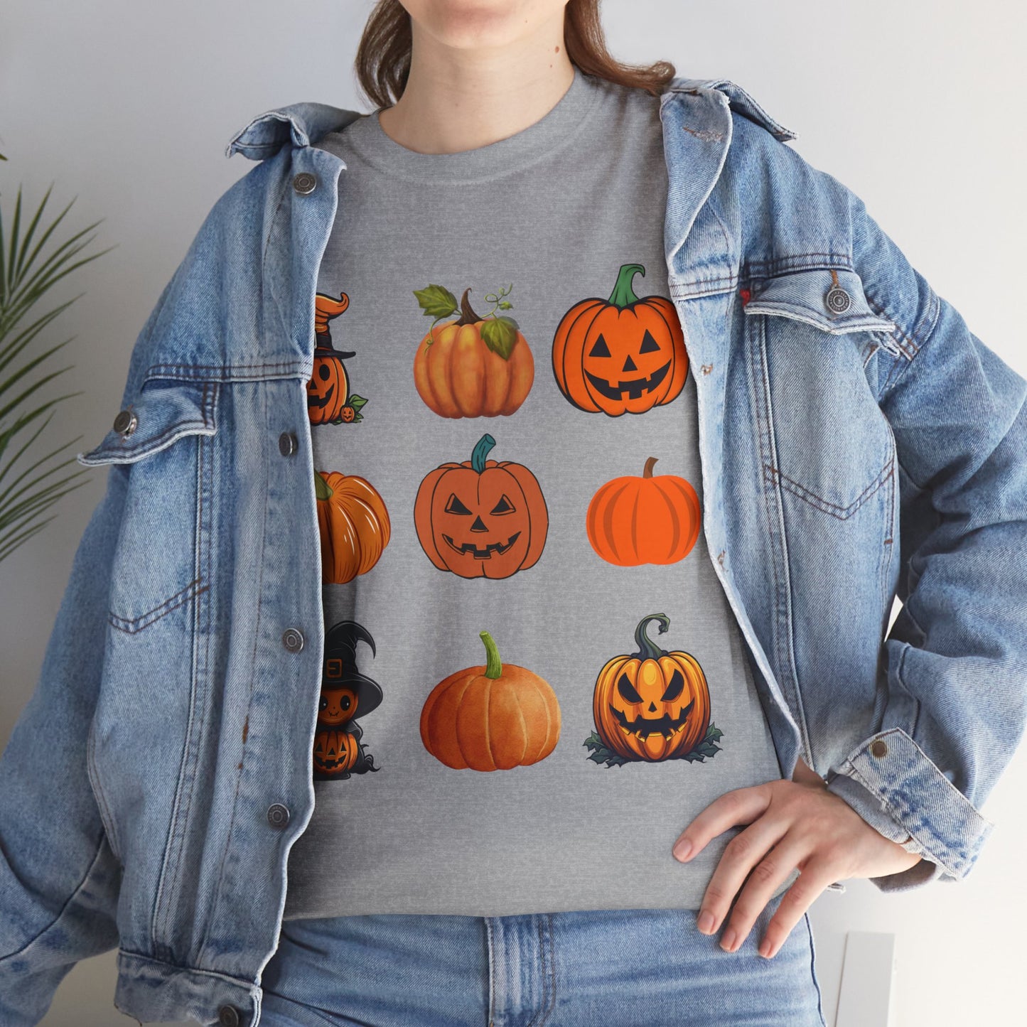Tic Tac Toe Halloween Pumpkin T-Shirt, Unisex Cotton Tee