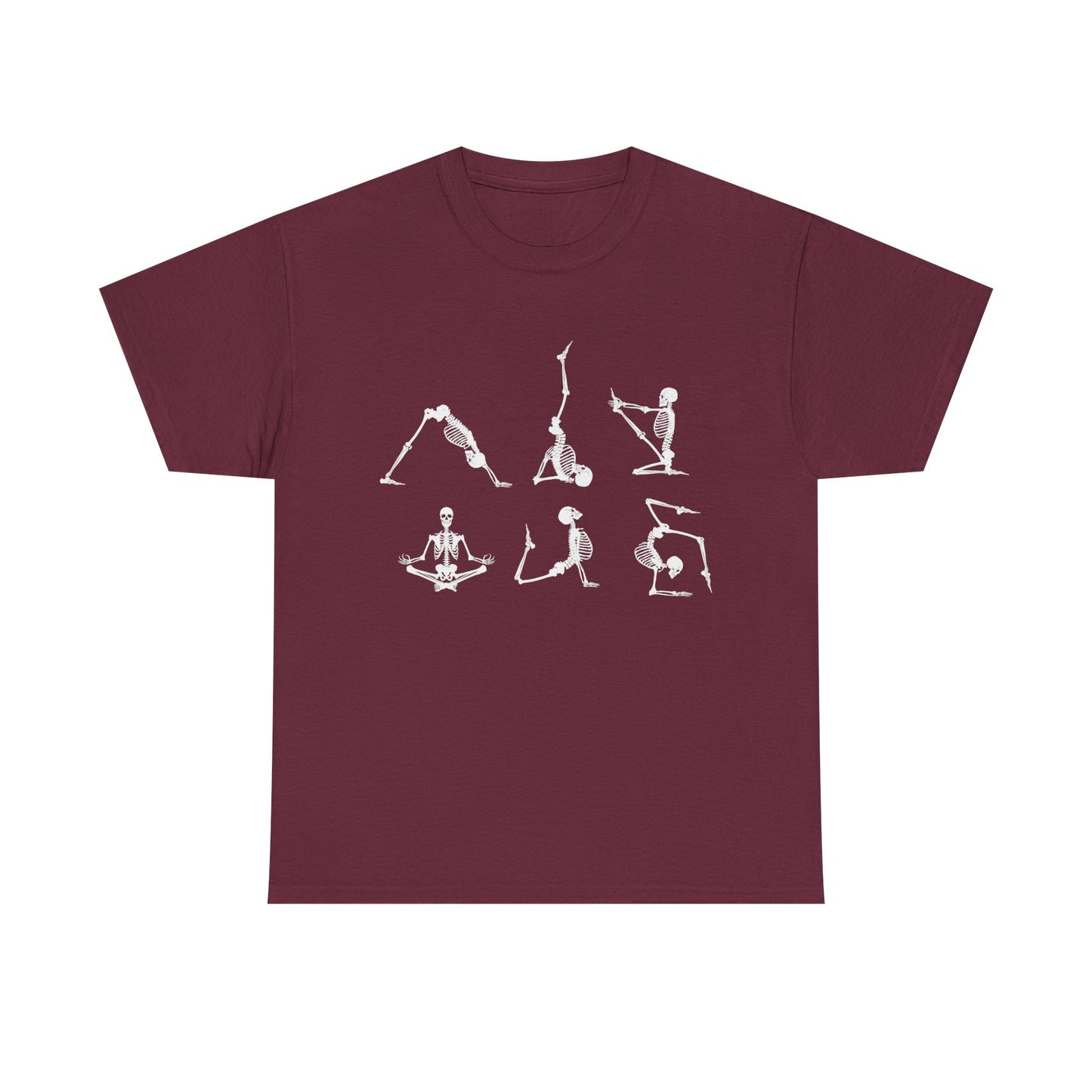 Skeleton, Yoga, Halloween, Unisex Heavy Cotton Tee