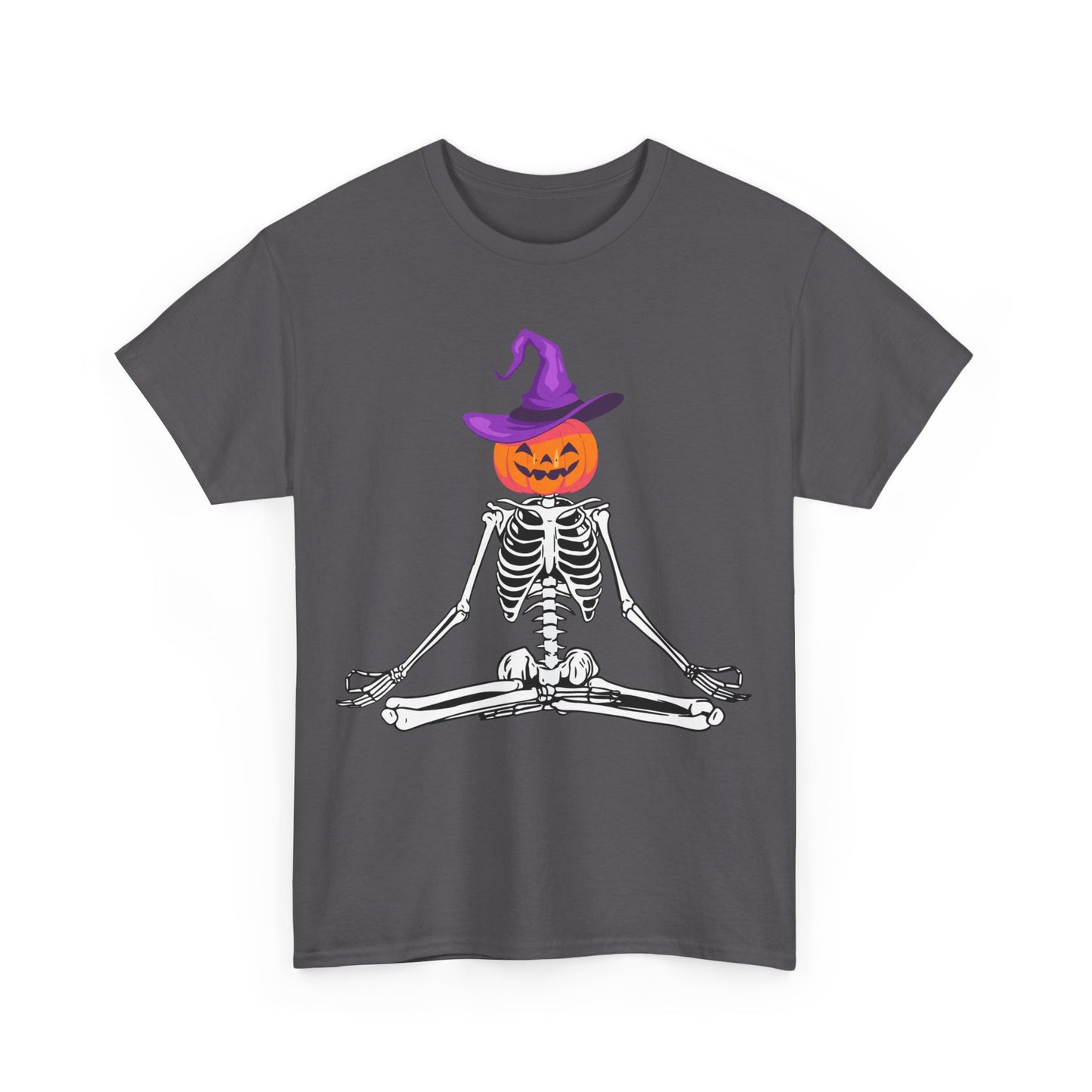 Namaste Skeleton Halloween, Unisex Heavy Cotton Tee